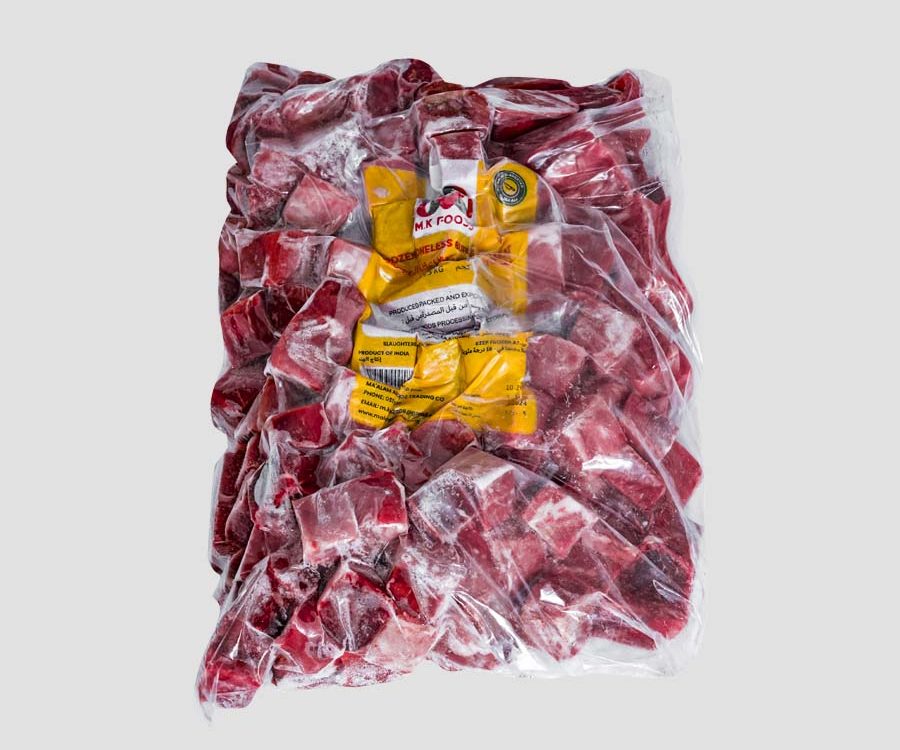 MK Premium Frozen boneless buffalo cubes meat